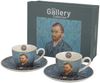 DUO ART GALLERY 2er-Set Espressotasse mit Untertasse PORTRAIT OF Van Gogh, New Bone China Porzellan Bild 4