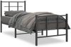 vidaXL Bettgestell mit Kopf- und Fußteil Metall Schwarz 75x190 cm 355569 Bild 2