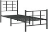 vidaXL Bettgestell mit Kopf- und Fußteil Metall Schwarz 75x190 cm 355569 Bild 3