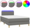 Boxspringbett mit Matratze & LED Stoff Dunkelgrau 120x200 cm, Härtegrad: H2 [3133782] Bild 2