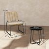 Flieks Gartenmöbel Set 3-tlg mit 2 stapelbar Stühle, Beistelltisch & Kissen, wetterfeste Rattan Lounge, Balkonmöbel Set für 2 Personen, Braun Bild 4