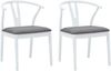 vidaXL Esszimmerstuhl 2 pcs Weiß und Grau Massives Gummiholz 42020415 Bild 2