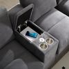 U-Sofa Cord 4-Sitzer mit Stauraum & USB, 293x142x93 cm grau – Wohnlandschaft mit Getränkehalter & versteckten Fächern Bild 5