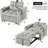 Merax 3-in-1 Ausziehbares Einzel-Schlafsofa – Mit Getränkehaltern und Handyhalter, Sofa-Liegestuhl, Schlafstuhl, Sessel, hellgrau Bild 4