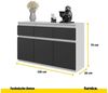 Furnica Kommode NOAH 3 Schubladen und 3 Türen - Weiß Matt H75cm B120cm T35cm Bild 3