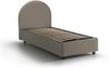 Dmora Einzelbett Parco, Bettkasten mit Kunstlederbezug, 100 % Made in Italy, seitliche Öffnung, inklusive Matratze 80 x 190 cm, Taupe Bild 5