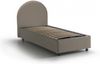 Dmora Einzelbett Parco, Bettkasten mit Kunstlederbezug, 100 % Made in Italy, seitliche Öffnung, inklusive Matratze 80 x 190 cm, Taupe Bild 4