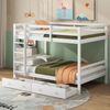Etagenbett 140x200 cm mit Stauraumschubladen, hohem Sicherheitsgeländer, platzsparend, Treppe,Hochbett für Kinderzimmer, robust und langlebig,weiß Bild 3