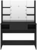 vidaXL Schminktisch mit LED-Beleuchtung 100x40x135 cm MDF Schwarz 331540 Bild 3
