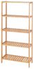 dibea Bambusregal mit 5 verstellbaren Ablageflächen Schuhschrank Badezimmerregal Wohnzimmerregal Standregal Badregal Bücherregal Küchenregal zu Regalwand kombinierbar 60 x 26 x 130 cm, naturfarben Bild 4