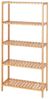 dibea Bambusregal mit 5 verstellbaren Ablageflächen Schuhschrank Badezimmerregal Wohnzimmerregal Standregal Badregal Bücherregal Küchenregal zu Regalwand kombinierbar 60 x 26 x 130 cm, naturfarben Bild 5