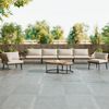 Merax Garten Loungesessel Set für 5-6 Personen, Gartenmöbel, Essgruppe für Terrasse Balkon Garten Innen und Außen, Gestell aus verzinktem Eisen, Essgruppe 6-teilig, Beige Bild 3