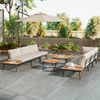 Merax Garten Loungesessel Set für 5-6 Personen, Gartenmöbel, Essgruppe für Terrasse Balkon Garten Innen und Außen, Gestell aus verzinktem Eisen, Essgruppe 6-teilig, Beige Bild 2