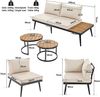 Merax Garten Loungesessel Set für 5-6 Personen, Gartenmöbel, Essgruppe für Terrasse Balkon Garten Innen und Außen, Gestell aus verzinktem Eisen, Essgruppe 6-teilig, Beige Bild 4