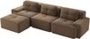 Cloud Modulsofa Boneless L-förmiges Sofa,Modulares Sofa mit Ottoman Modulares Cloud-Sofa 3-Sitzer Corduroy-Cloud-Sofa für Wohnzimmer Montagefreies Sofa,Corduroy,braun, Bild 4