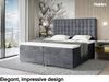 MEBLINI Boxspringbett ASTON 180x200 cm mit Bettkasten - H3/Dunkelgrau Samt Polsterbett - Doppelbett mit Topper & Taschenfederkern-Matratze Bild 2