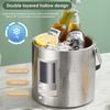 BlingBin Eiseimer Eiswürfelbehälter mit Deckel, Doppelwandig Eiskübel für Eiswürfel, Tragbar Eisbehälter mit Eisschaufel & Zangen für Bar Party Haus, 1,6L Bild 3