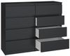 ibonto HOCHKOMMODE Schwarz 40x120x97cm (H 97 x T 40 x B 120 cm) Bild 2