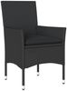 vidaXL 3-tlg. Bistro-Set mit Kissen Schwarz Poly Rattan und Glas 3278748 Bild 3