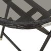 vidaXL 3-tlg. Bistro-Set mit Kissen Schwarz Poly Rattan und Glas 3278748 Bild 5