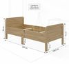 Komfortbett 100x200 Seniorenbett Höhenverstellbar Holzbett Eiche Einzelbett Hohes Bett Bettgestell Bild 3