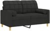 vidaXL 2-Sitzer-Sofa mit Zierkissen Schwarz 120 cm Stoff 3200778 Bild 3