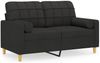 vidaXL 2-Sitzer-Sofa mit Zierkissen Schwarz 120 cm Stoff 3200778 Bild 2