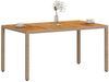 vidaXL Gartentisch Beige 150x90x75 cm Poly Rattan Akazienholz 368127 Bild 4