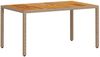vidaXL Gartentisch Beige 150x90x75 cm Poly Rattan Akazienholz 368127 Bild 2
