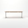 Rheinland Möbel Statio Schreibtisch 200x100 cm höhenverstellbar ±10 mm – in Nussbaum – XXL-Bürotisch für Führungsebene & Konferenzräume, gerader Fuß, Kabelwanne, einfache Montage, FSC® zertifiziert Bild 2