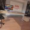 Rheinland Möbel Statio Schreibtisch 200x100 cm höhenverstellbar ±10 mm – in Nussbaum – XXL-Bürotisch für Führungsebene & Konferenzräume, gerader Fuß, Kabelwanne, einfache Montage, FSC® zertifiziert Bild 4