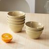 JIWOO Schüssel 6er Ø11,7cm, Müslischale Eisschale FrühstückSchale Dessertschale, Keramik, (Schaleset, 6-tlg), Bowl, Hochwertiges Schalen Braun Schale Mikrowellenofen Spülmaschine Bild 2