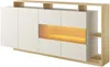 Vente-unique - IDESIA Sideboard Holz, PlatteGlas BeigeBeige - B 43,6 cm x H 92,8 cm x L 200 cm Bild 4