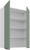 Küchen Hängeschrank 80 cm - Höhe 90 cm ARIA Aquamarin ultra matt + Weiss matt, hochwertige Fronten mit Anti Fingerprint Beschichtung Küchenzeile Küchenblock Bild 3