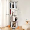 GarveeMore Bücherregal 360° drehbar mit 4 Ebenen Standregal 132 x 40 x 40 cm Bild 3