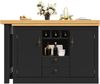 Hochwertiger Ausziehbarer Bartisch mit 360° Drehfunktion und Stauraum,Längenverstellbar von 120-180cm, Wohnzimmer, Esszimmer, Homeoffice, schwarzer ausziehbarer Design-Stehtisch, Schwarz Bild 5