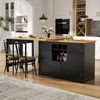 Hochwertiger Ausziehbarer Bartisch mit 360° Drehfunktion und Stauraum,Längenverstellbar von 120-180cm, Wohnzimmer, Esszimmer, Homeoffice, schwarzer ausziehbarer Design-Stehtisch, Schwarz Bild 3