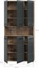 Mehrzweckschrank (B/H/T: 90x185x30 cm) in schwarz matt und Nox Oak Nachbildung Bild 4