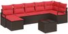 vidaXL Sofa Set mit Kissen 8 pcs Braun und Rot Poly-Rattan 3355153 Bild 2