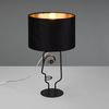 LED Tischleuchte, Metall, schwarz, Stoff, Gesicht-Design, H 42cm Bild 5