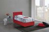 Dmora Boudicca-Einzelbett, Bettkasten mit Stoffbezug, 100 % Made in Italy, Öffnung vorne, inklusive Matratze 80 x 200 cm, Rot Bild 2