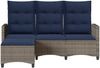 vidaXL Gartensofa mit Liegefunktion Kissen L-Form Grau Poly Rattan 4108244 Bild 5