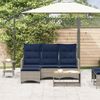 vidaXL Gartensofa mit Liegefunktion Kissen L-Form Grau Poly Rattan 4108244 Bild 3