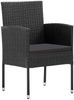vidaXL 5-tlg. Garten-Essgruppe mit Kissen Schwarz Poly Rattan 3156786 Bild 5