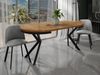 WFL GROUP Esstisch Ross ausziehbar rund industrial mit schwarzen Metallbeinen (MADE IN EU, erhältlich in 3 Größen – 90/100/120 cm ausziehbar auf 170/180/200 cm), platzsparender Tisch in Holzoptik für Küche, Esszimmer oder Wohnzimmer Bild 4