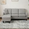 L-förmiges Ecksofa 166x118x77 cm Grau, modular mit Chaiselongue & Baumwoll-Leinen Bild 2