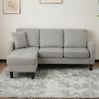 L-förmiges Ecksofa 166x118x77 cm Grau, modular mit Chaiselongue & Baumwoll-Leinen Bild 2