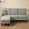 L-förmiges Ecksofa 166x118x77 cm Grau, modular mit Chaiselongue & Baumwoll-Leinen Bild 5