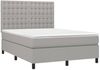 vidaXL Boxspringbett mit Matratze & LED Hellgrau 140x190 cm Stoff 3135189 Bild 3
