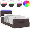 vidaXL Ottoman-Bett mit Matratze & LEDs Dunkelbraun 90x190 cm Stoff 3312190 Bild 5
